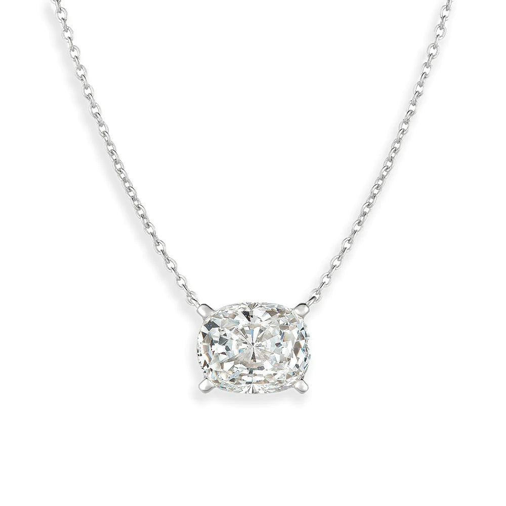 Radiant Cushion Cut Necklace  Finished in Pure Platinum