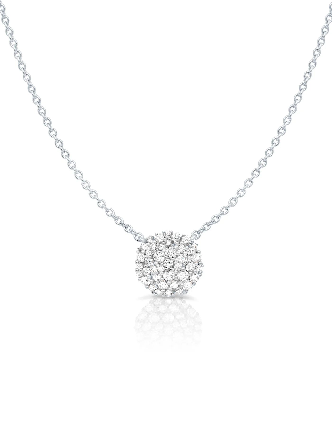 Round Glisten Necklace Finished in Pure Platinum