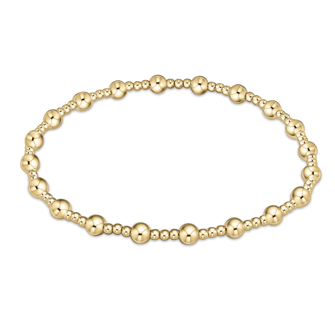 Classic Sincerity Pattern 4mm Bead Bracelet- Gold