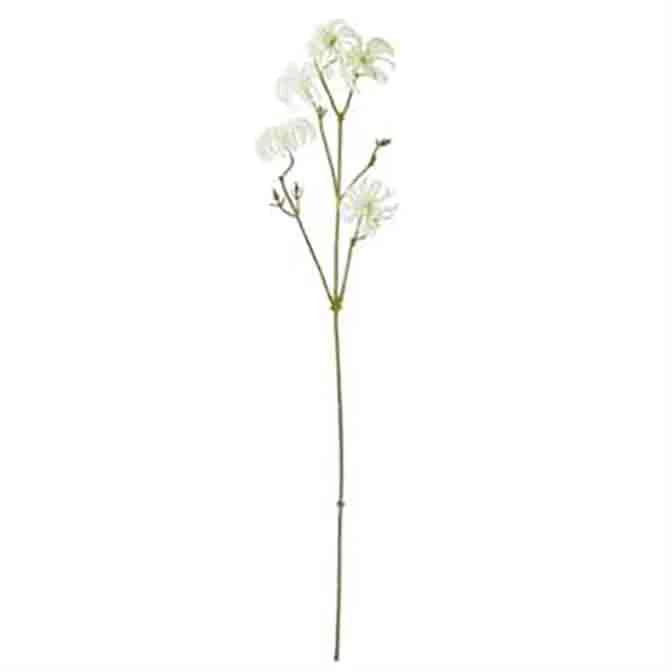 Flocked Clematis Faux Floral Stems