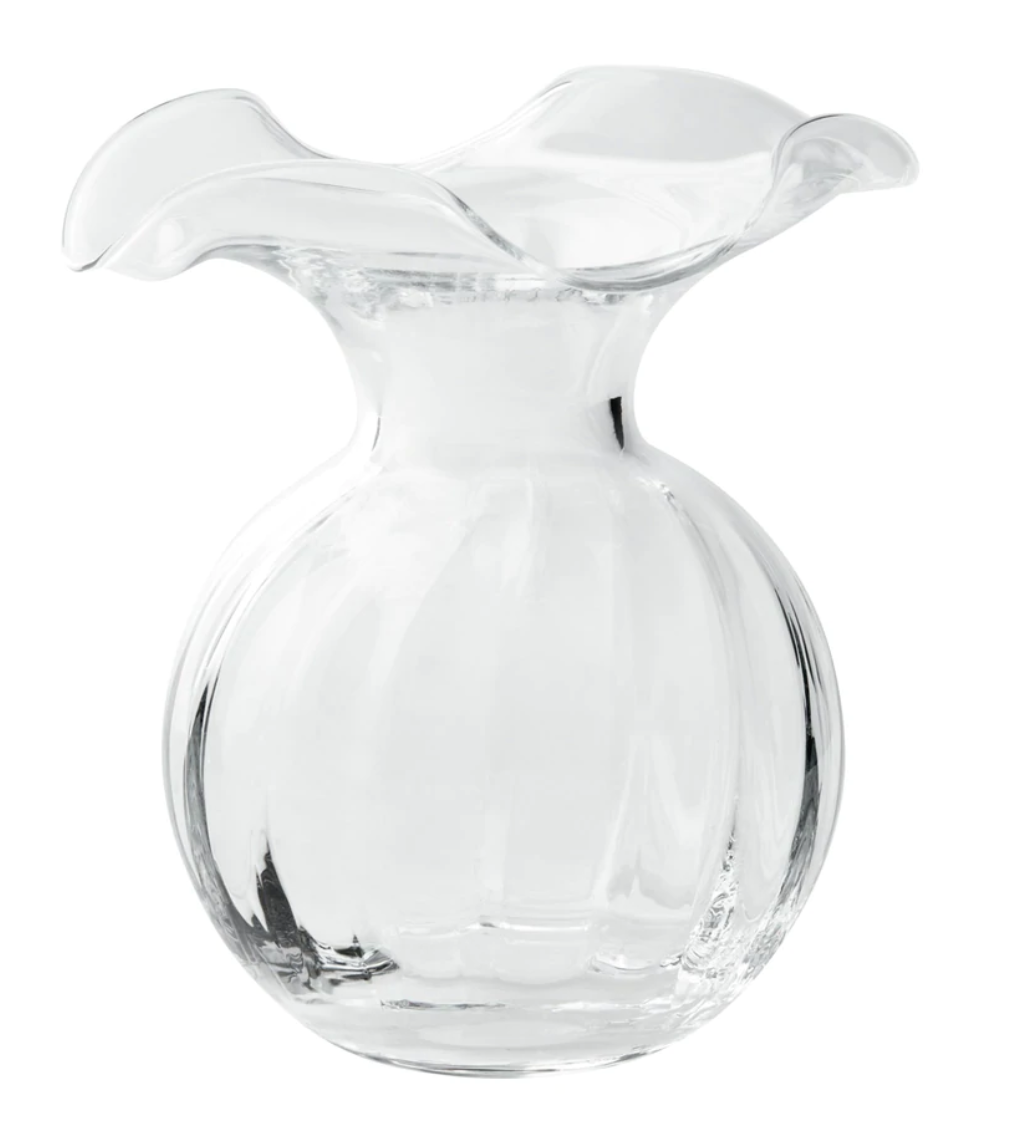 Hibiscus Clear Glass Vase