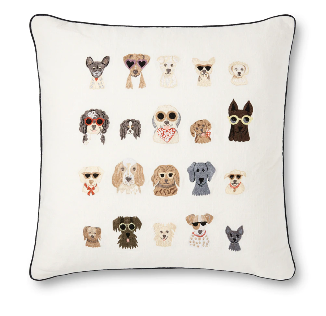 Embroidered Dog Pillow