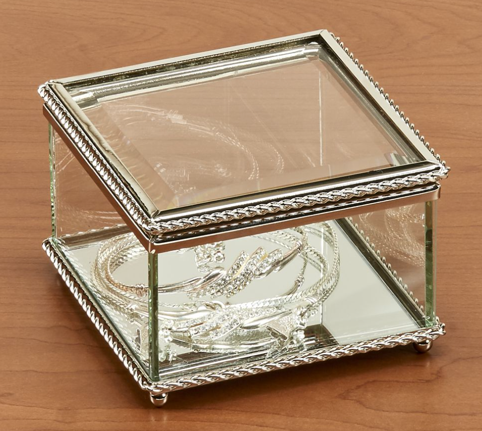 Square Hinge Glass Box