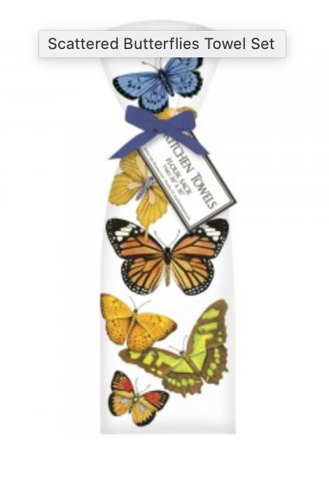 Tea Towel set of 2 - Scattered Butterfly