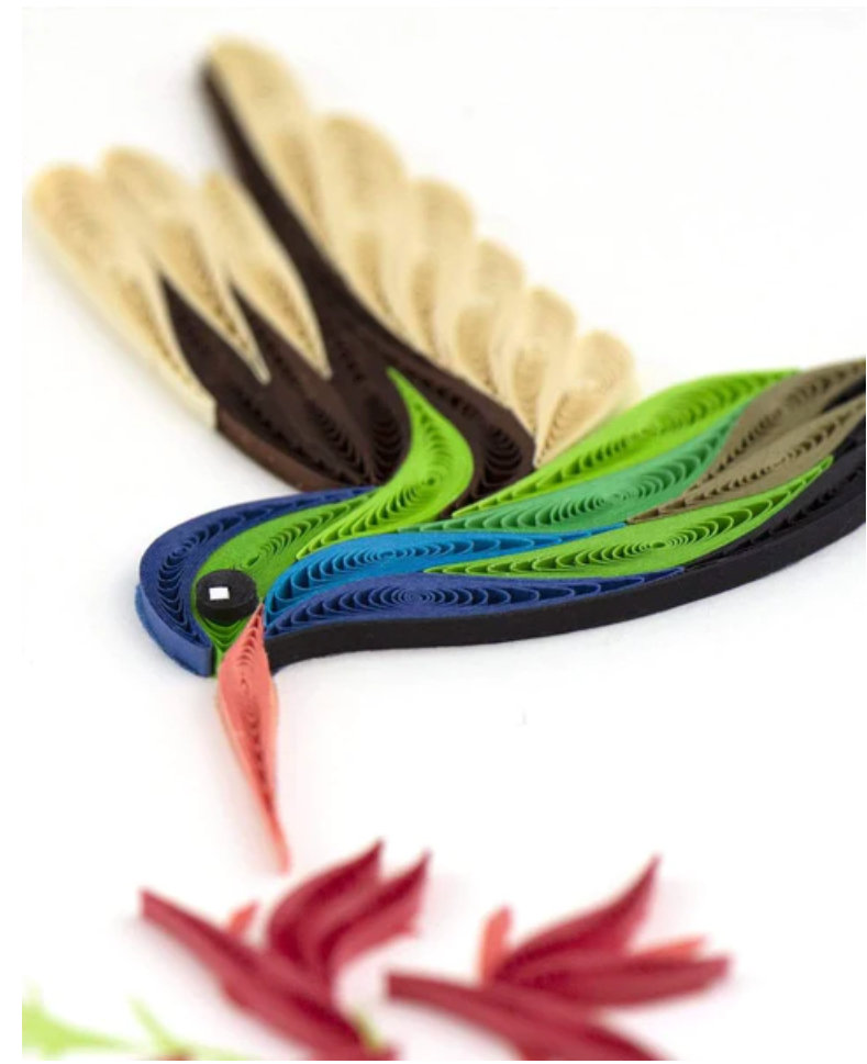 Quilled Broad-billed Hummingbird Greeting Card