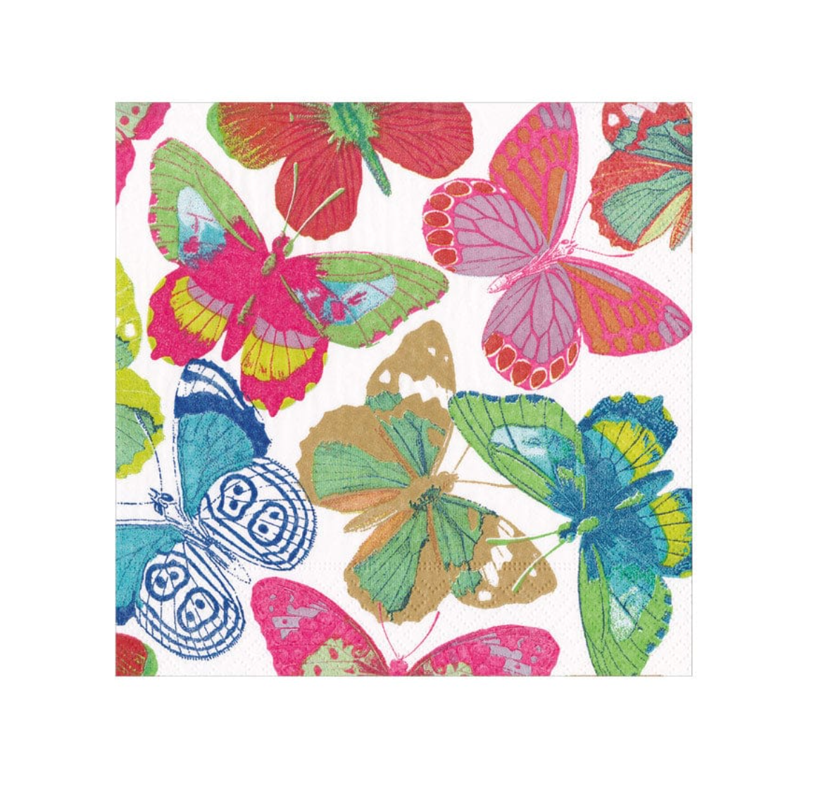 Butterflies Bright Paper Napkins - Cocktail
