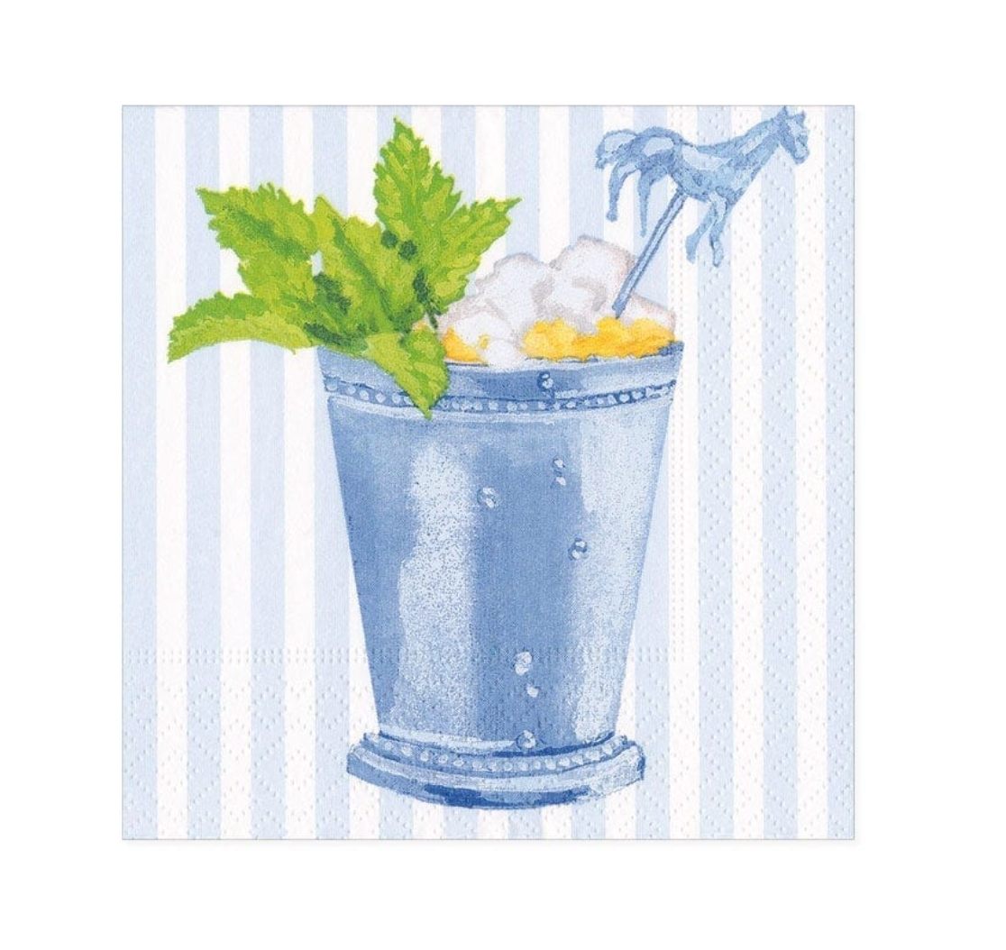 Mint Julep Paper Napkin Blue - Cocktail