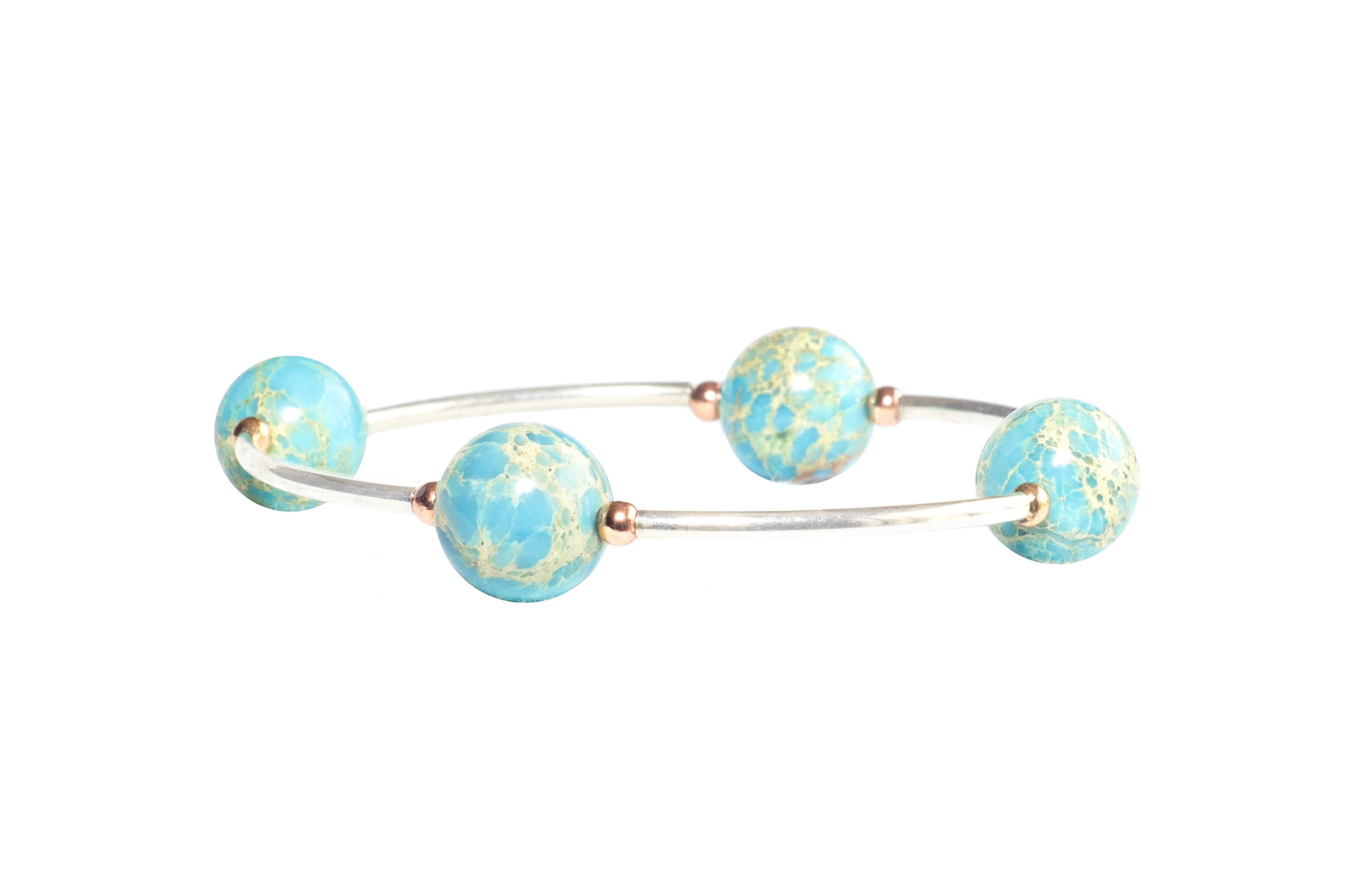 12mm Blue Jasper Blessing Bracelet: S