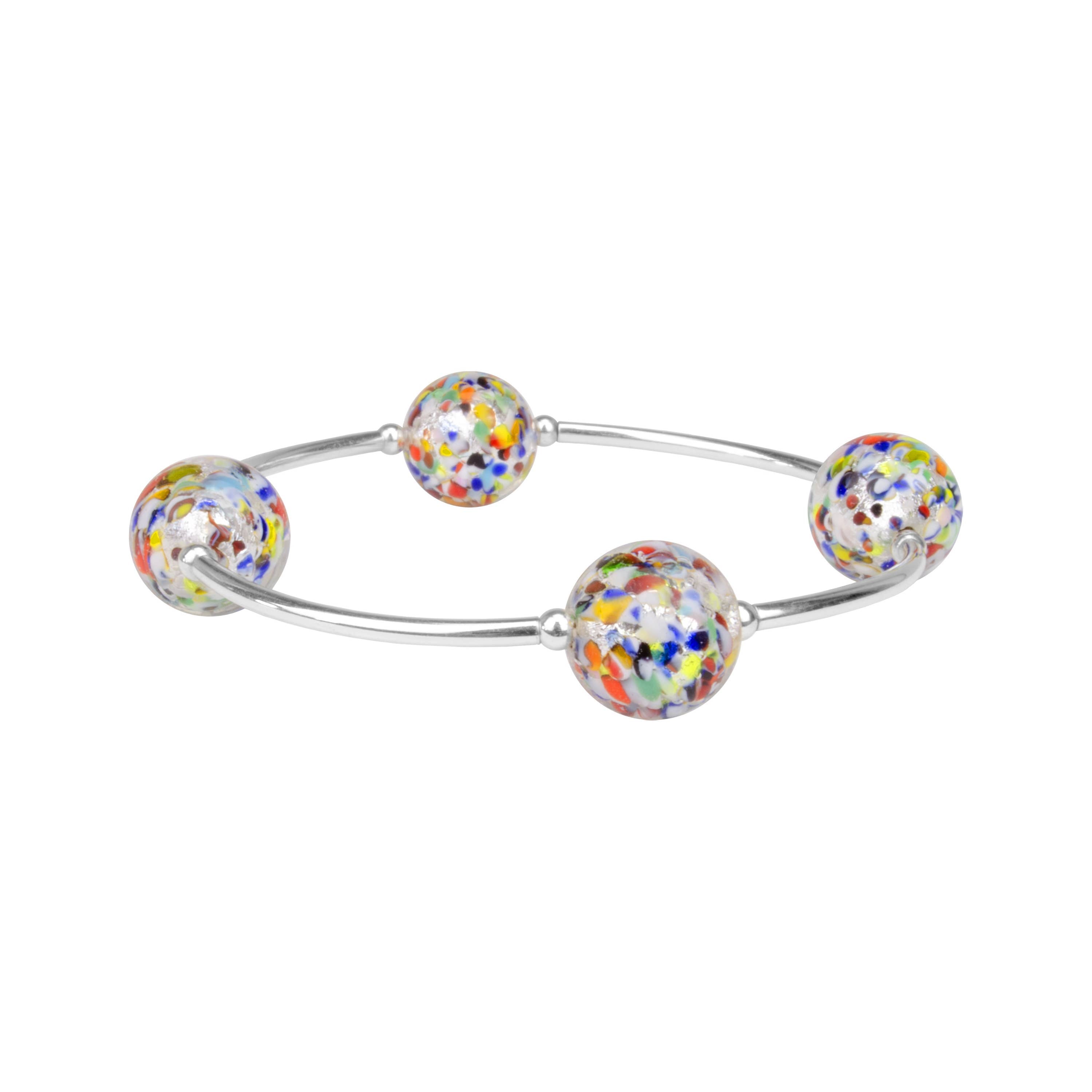 12mm Confetti Murano Glass Blessing Bracelet: S