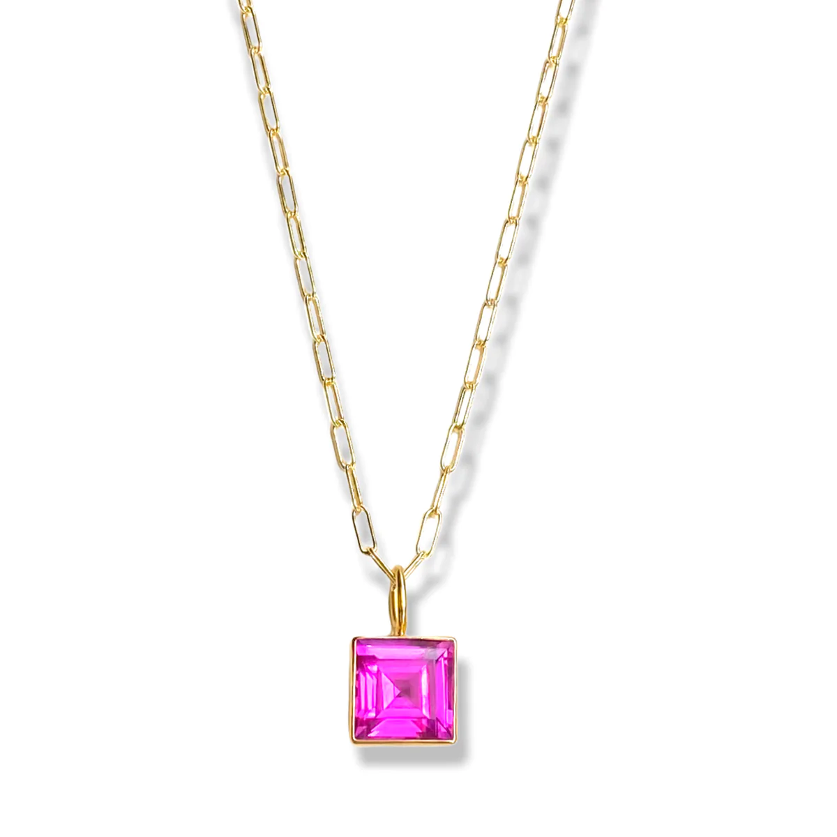 Gold Mini Pink Sapphire Necklace