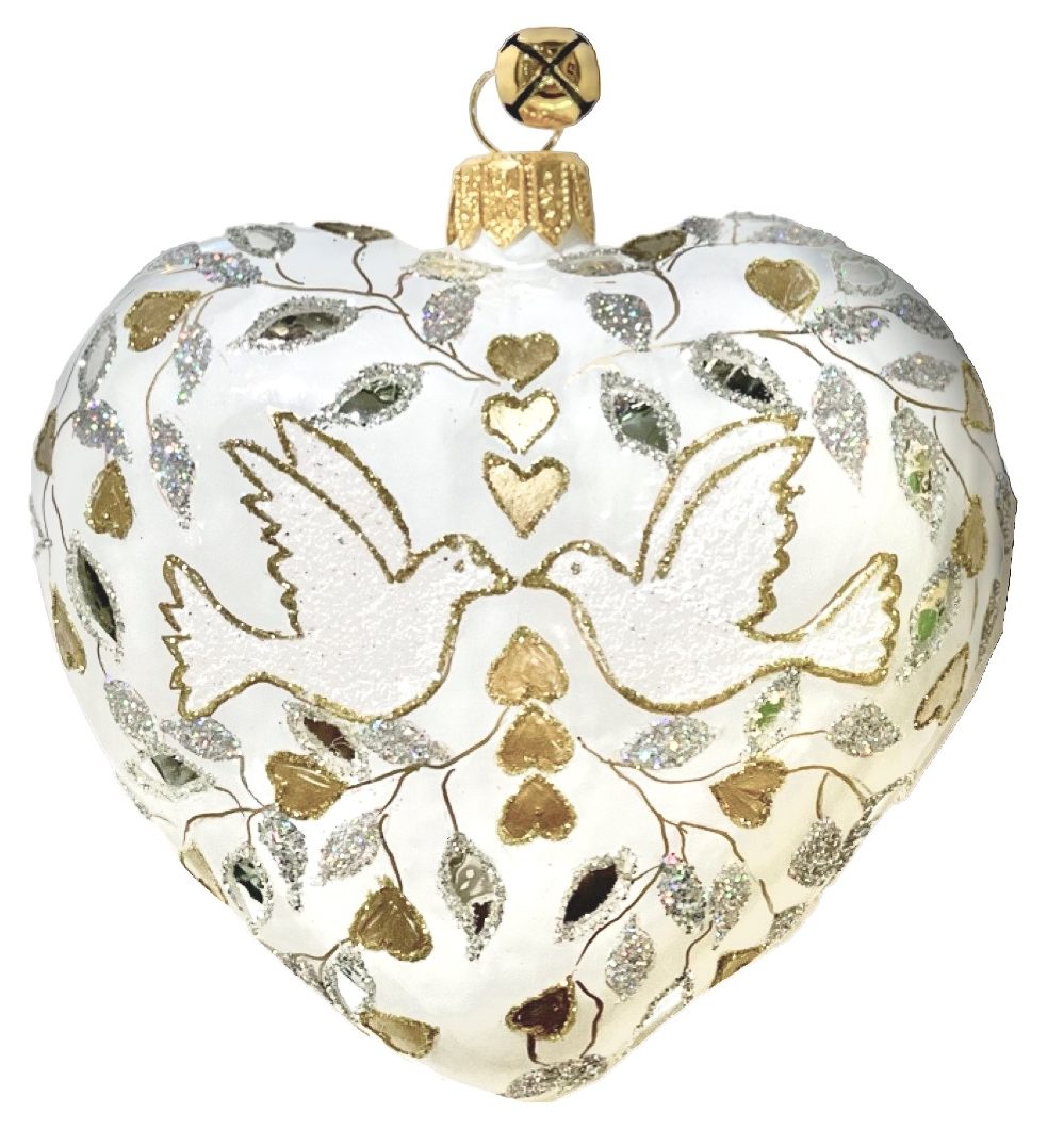 Jingle Nog Golden Heart Ornament